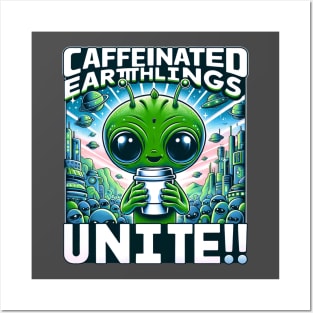 Earthlings Collection - Caffeinated Earthlings Unite Posters and Art